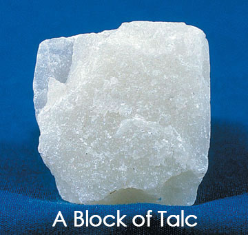 A block of the mineral talc.