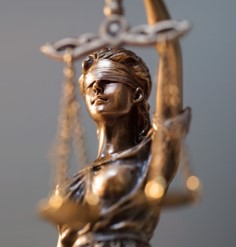 The scales of justice.