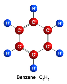 Benzene molecule structure.