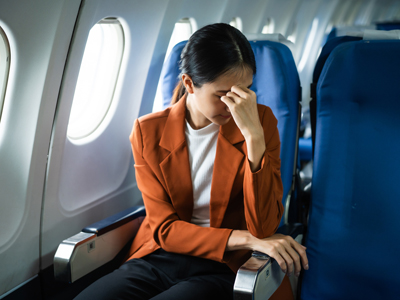 Toxic airline fumes affecting a passenger.